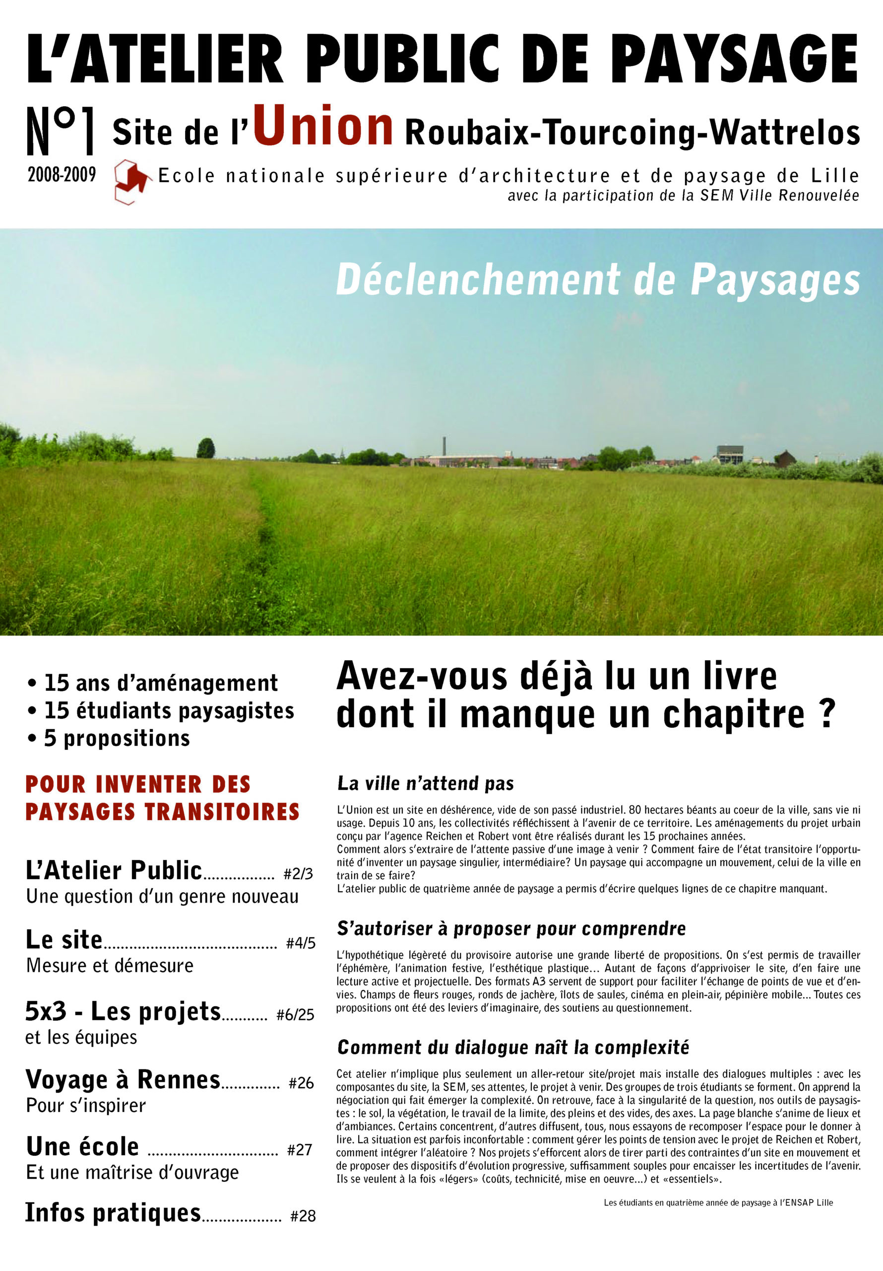 Journal de l’atelier public de paysage n°1