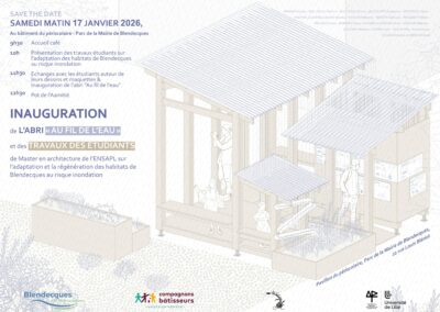 Blendecques – Inauguration de l&rsquo;abri « Au Fil de l&rsquo;Eau » et des travaux des étudiants de l&rsquo;ENSAPL – Samedi matin 17 janvier 2026