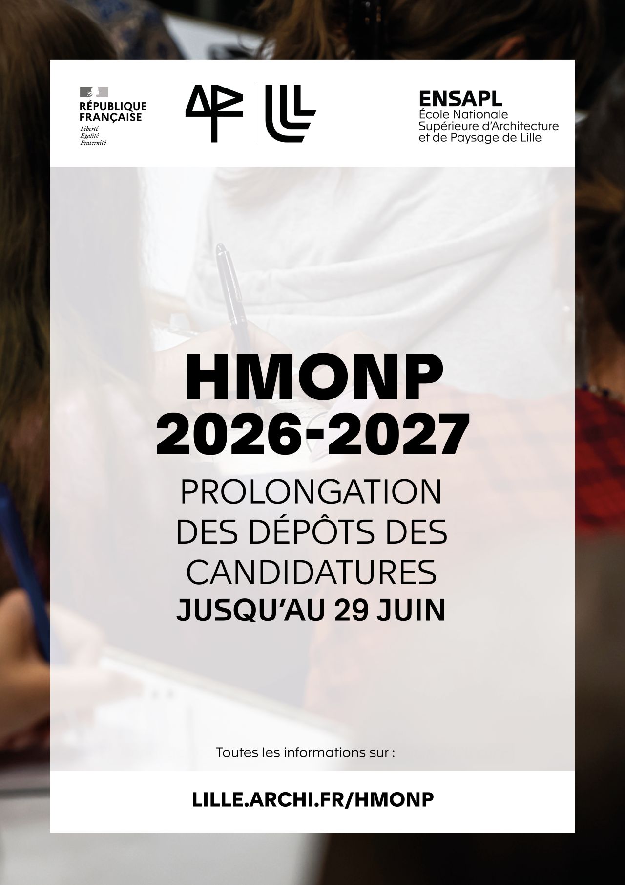 HMONP 2026-2027 - Ouverture des candidatures