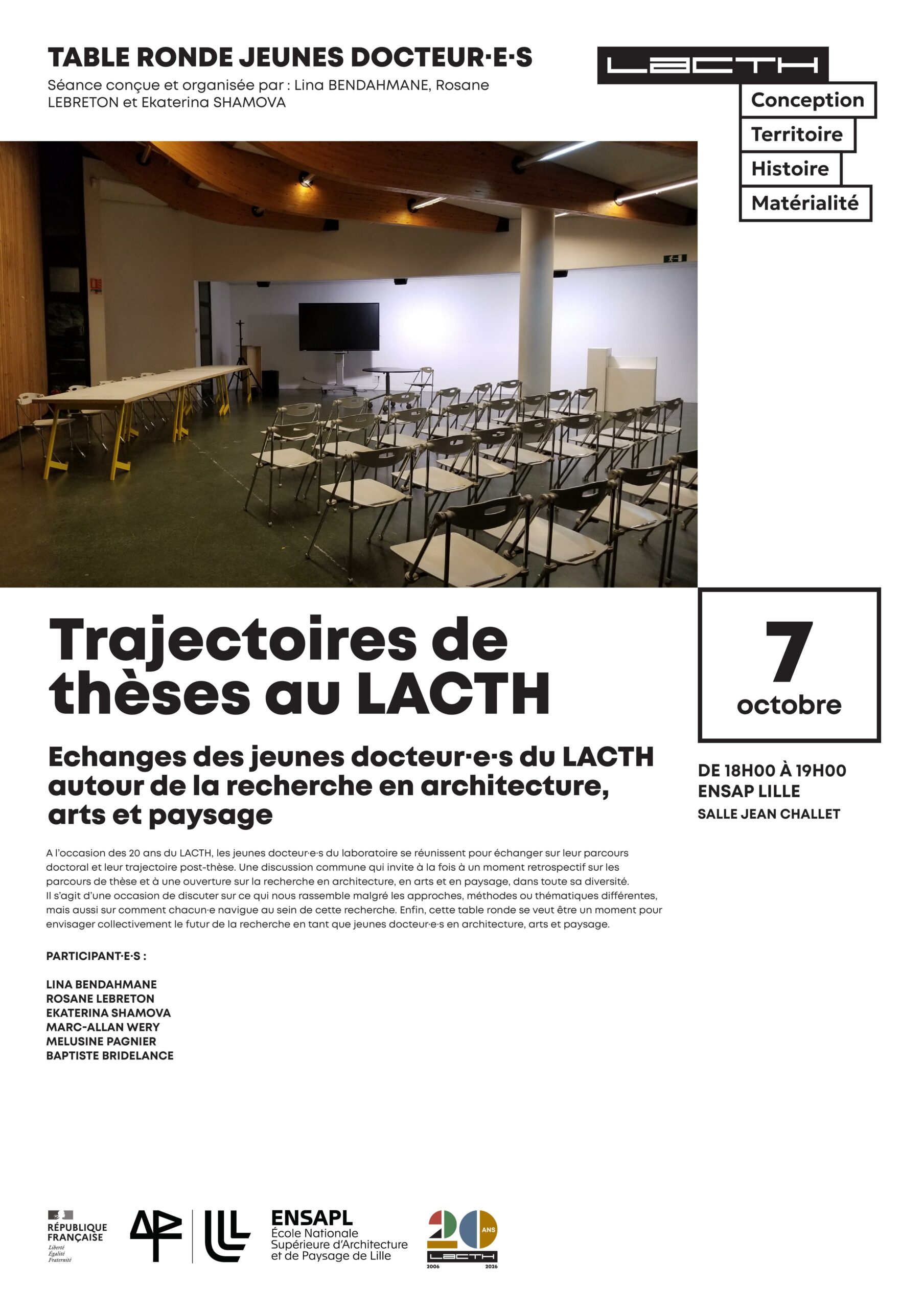 affiche_trajectoires_theses_LACTH_LinkedIn 15 eme trophée Béton Ecole